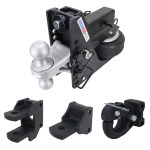 HD Max Black Air Hitch & Farm Mount Kit - Silver Combo Ball, Pintle, Drawbar & Clevis