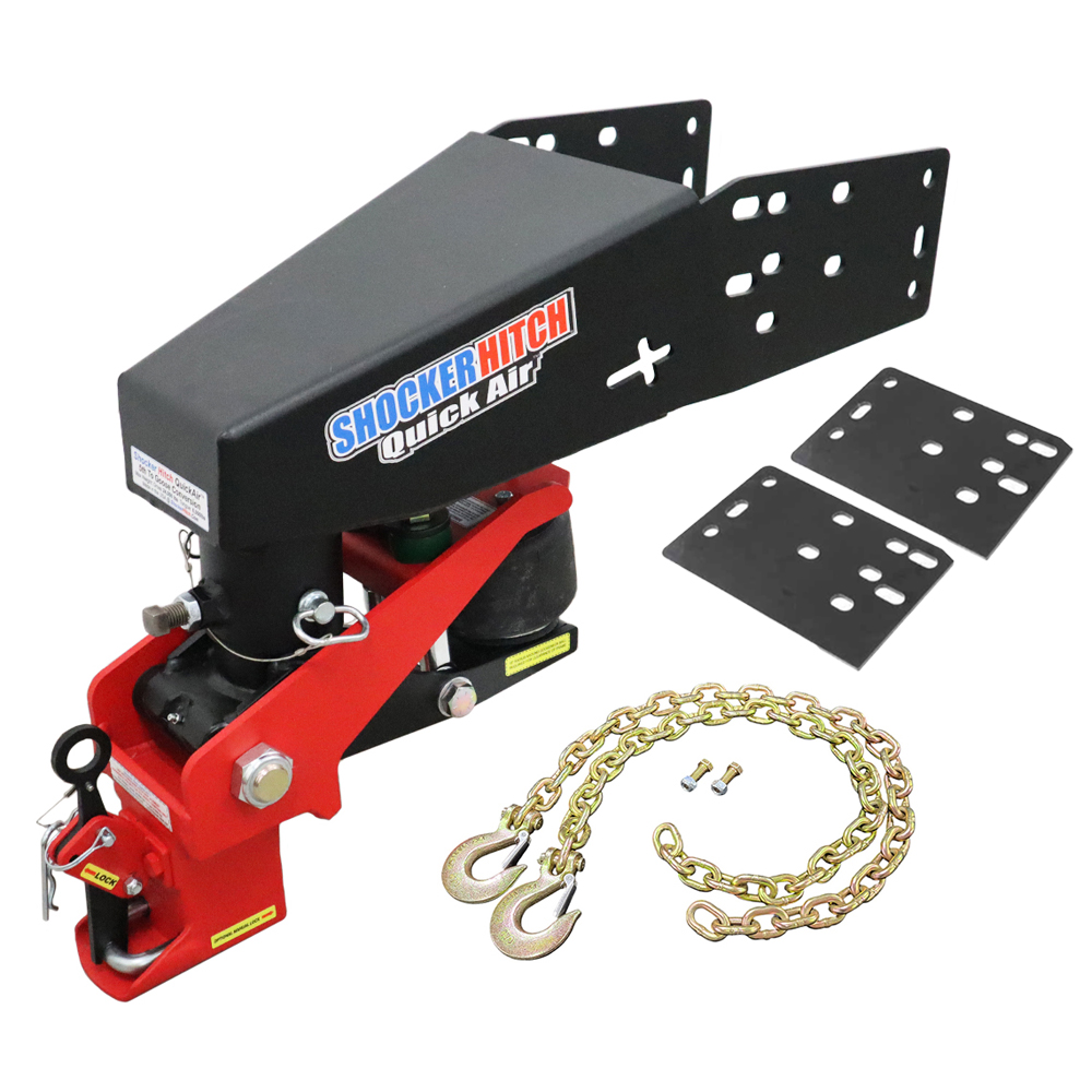 Quick Air 5th Wheel to Gooseneck Kit with Shift Lock Coupler & Chain Kit - Spacer Plates
