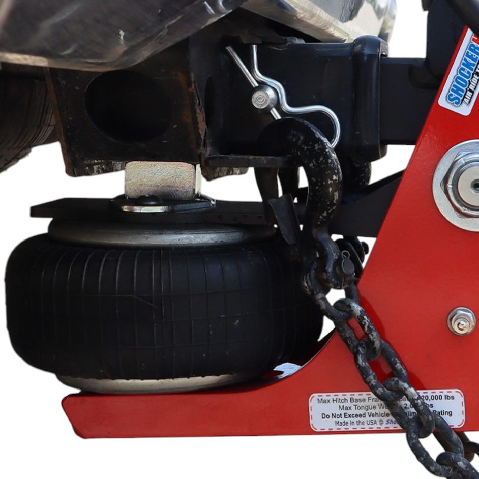 Built in Air Ride Absorbs Bumps, Tugs & Jerks - HD Air Hitch - Fully Adjustable