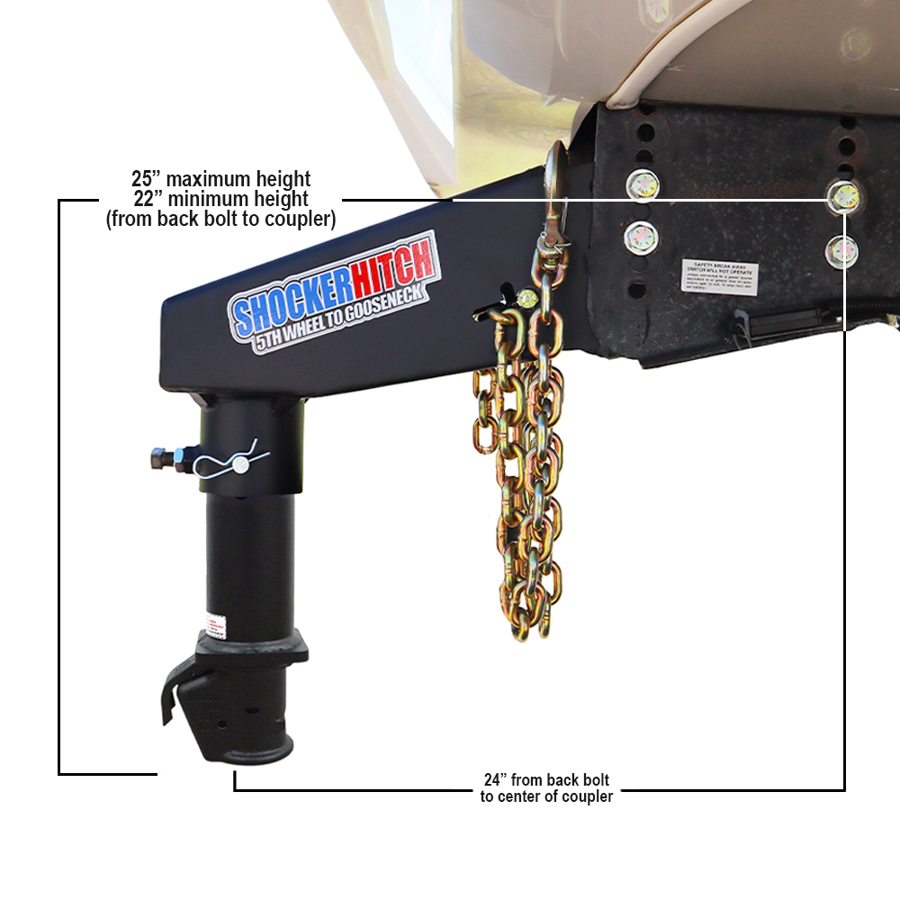 Shocker 5th Wheel to Gooseneck Conversion Kit with Demco Coupler - Diagram