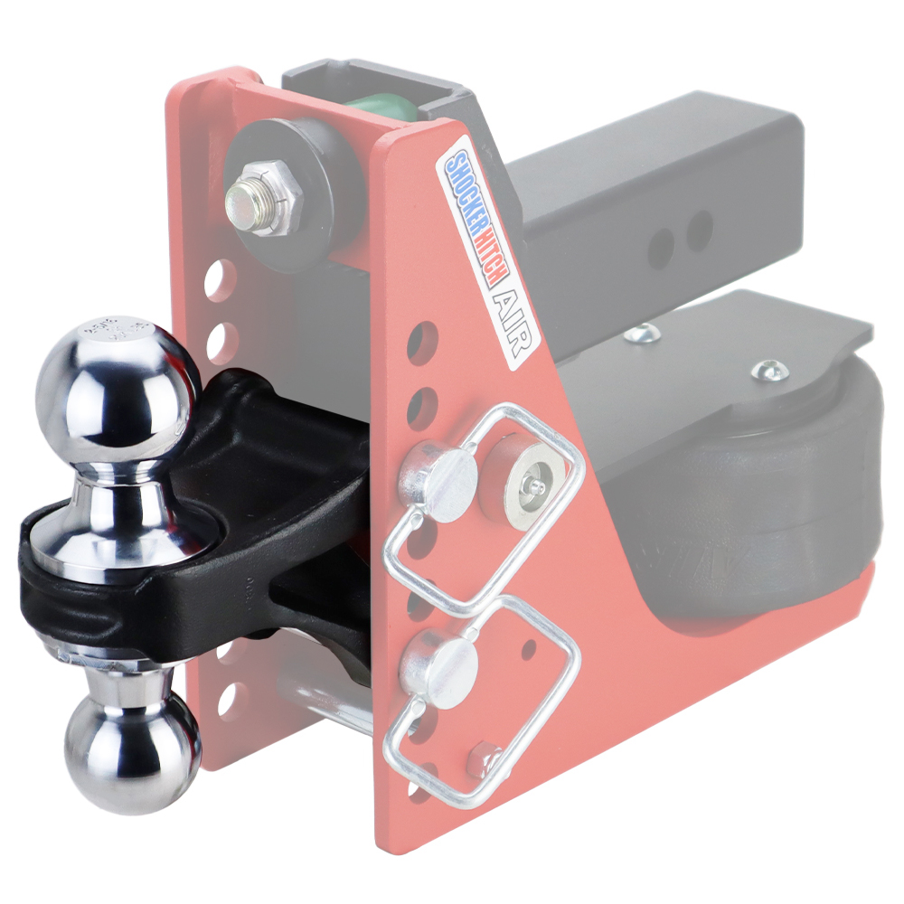 Chrome Combo Ball Mount On Shocker Air Bumper Hitch