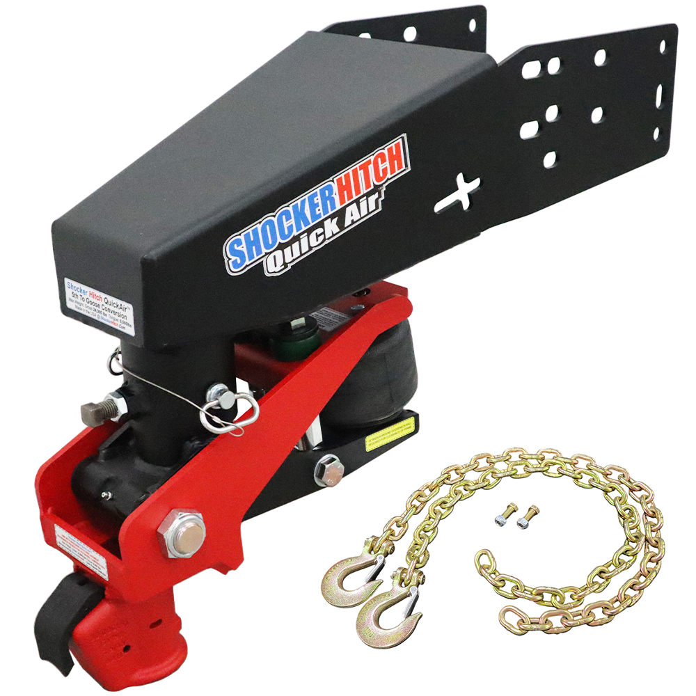 Shocker Quick Air 5th Wheel to Gooseneck Conversion Kit with Demco EZ Latch Coupler (with chain kit)