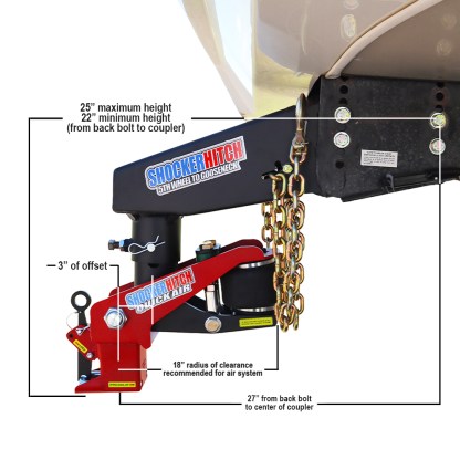 Shocker Quick Air 5th Wheel to Gooseneck Conversion Kit with Shift Lock Coupler - Diagram