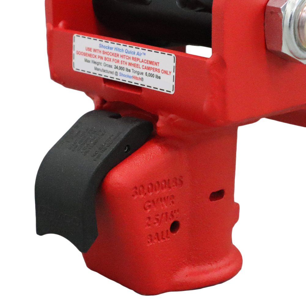 Shocker Quick Air Gooseneck Surge Air Hitch and EZ Latch Demco Coupler - Latched