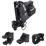 HD Super Drop Air Hitch Farm Mount Tow Kit: Pintle, Clevis, Drawbar & Black Combo Ball - 2-1/2" Receiver