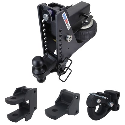 HD Super Drop Air Hitch Farm Mount Tow Kit: Pintle, Clevis, Drawbar & Black Combo Ball - 2-1/2" Receiver