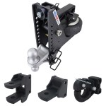 HD Super Drop Air Hitch Farm Mount Tow Kit: Pintle, Clevis, Drawbar & Silver Combo Ball - 2" Receiver