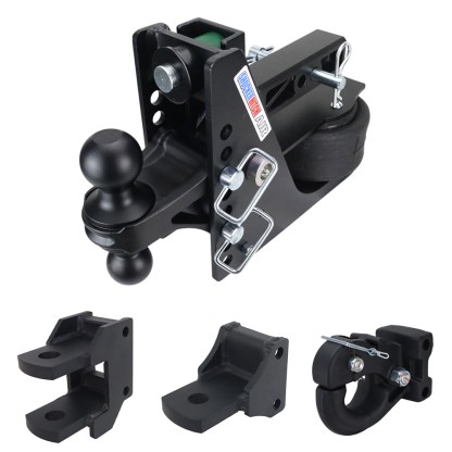 14K Max Black Air Hitch Farm Mount Tow Kit: Pintle, Clevis, Drawbar & Black Combo Ball - 2" Receiver