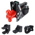 14K Max Black Air Hitch Farm Mount Tow Kit: Pintle, Clevis, Drawbar & Red Combo Ball - 2" Receiver