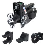 14K Max Black Air Hitch Farm Mount Tow Kit: Pintle, Clevis, Drawbar & Chrome Combo Ball - 2" Receiver