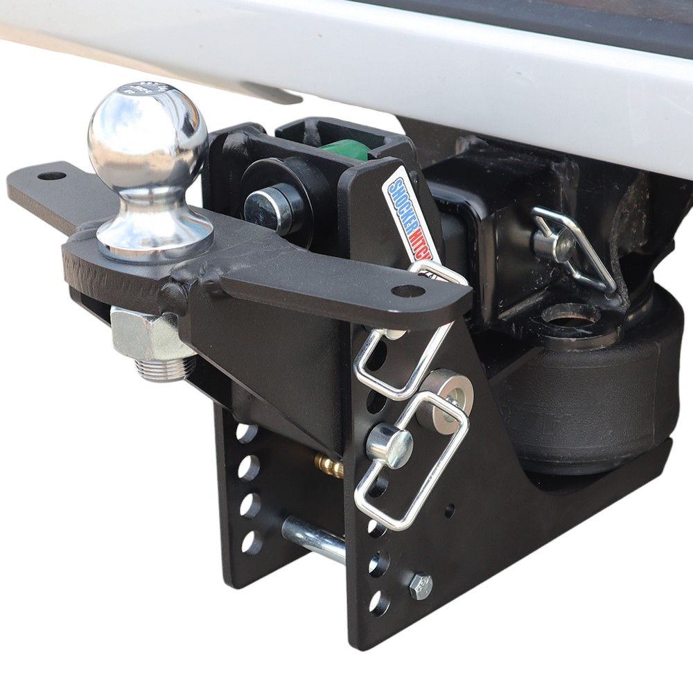 14K Max Black Air Hitch & Sway Tab Raised Mount w/ 2-5/16" Ball Installed