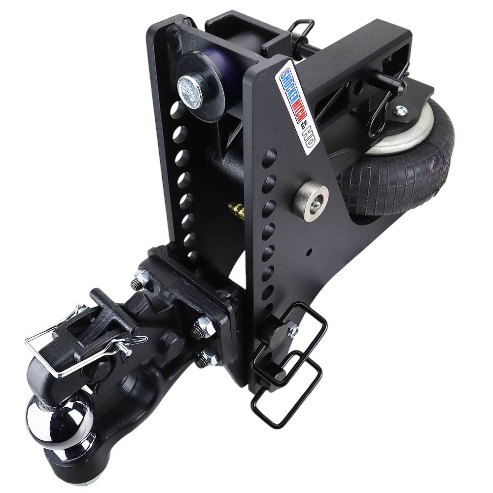 20K Super Drop Max Black Air Hitch & Channel 8-Ton Pintle & 2-5/16" Ball - 2" Receiver