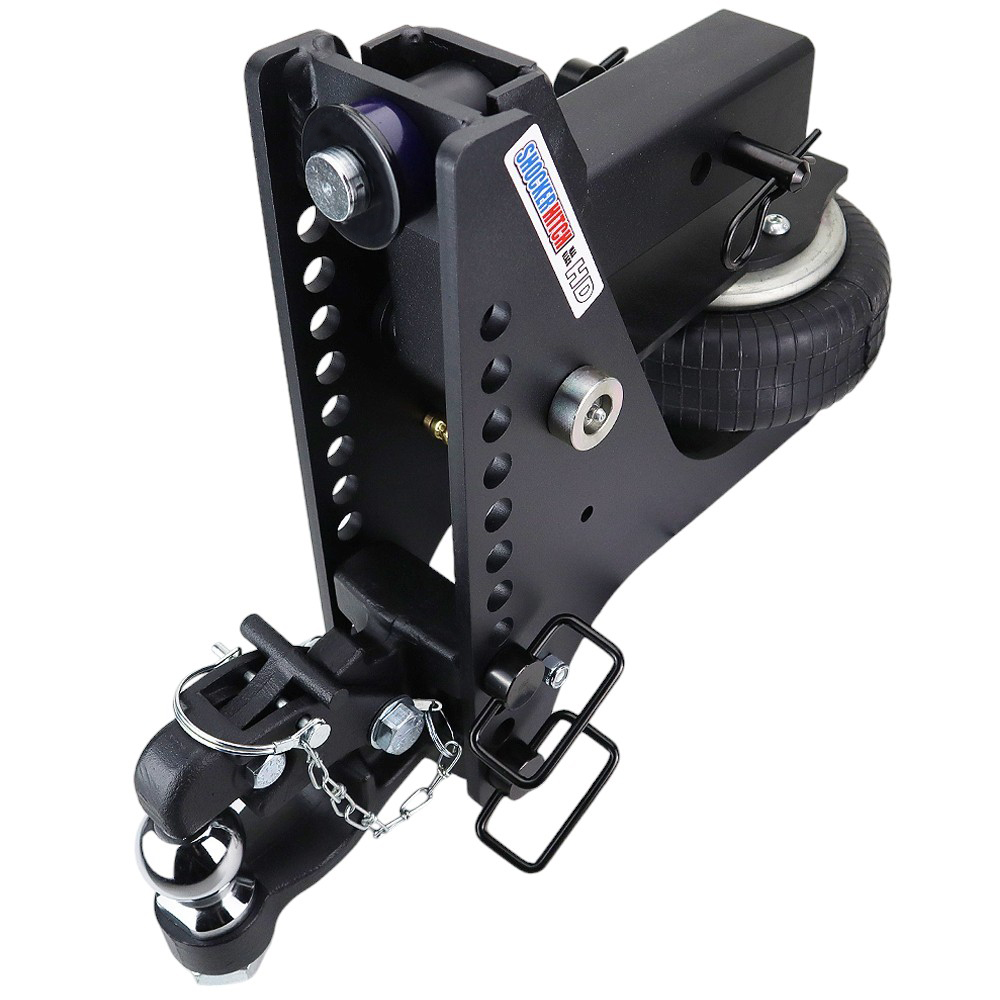 20K Super Drop Max Black Air Hitch & Channel 8-Ton Pintle Hook & 2 Ball- 2-1/2" Receiver