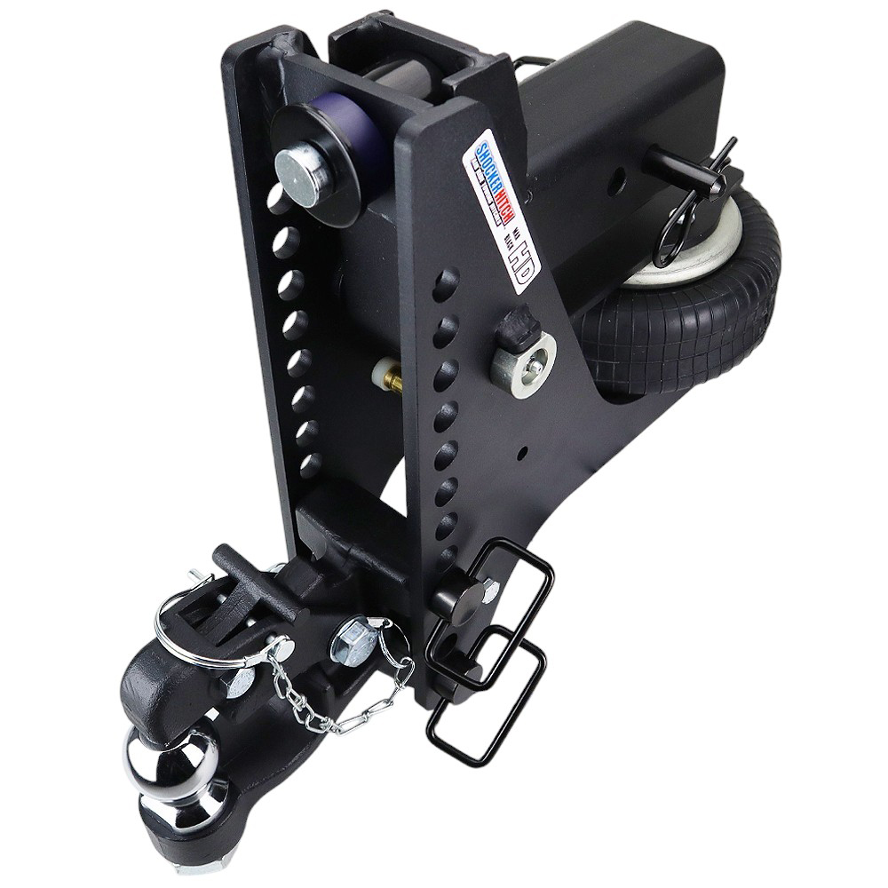 20K Super Drop Max Black Air Hitch & Channel 8-Ton Pintle Hook & 2 Ball- 3" Receiver