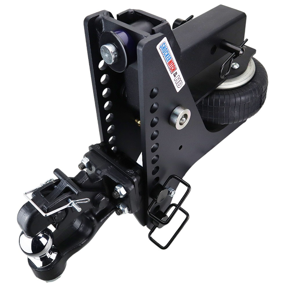20K Super Drop Max Black Air Hitch & Channel 8-Ton Pintle & 2" Ball - 2-1/2" Receiver