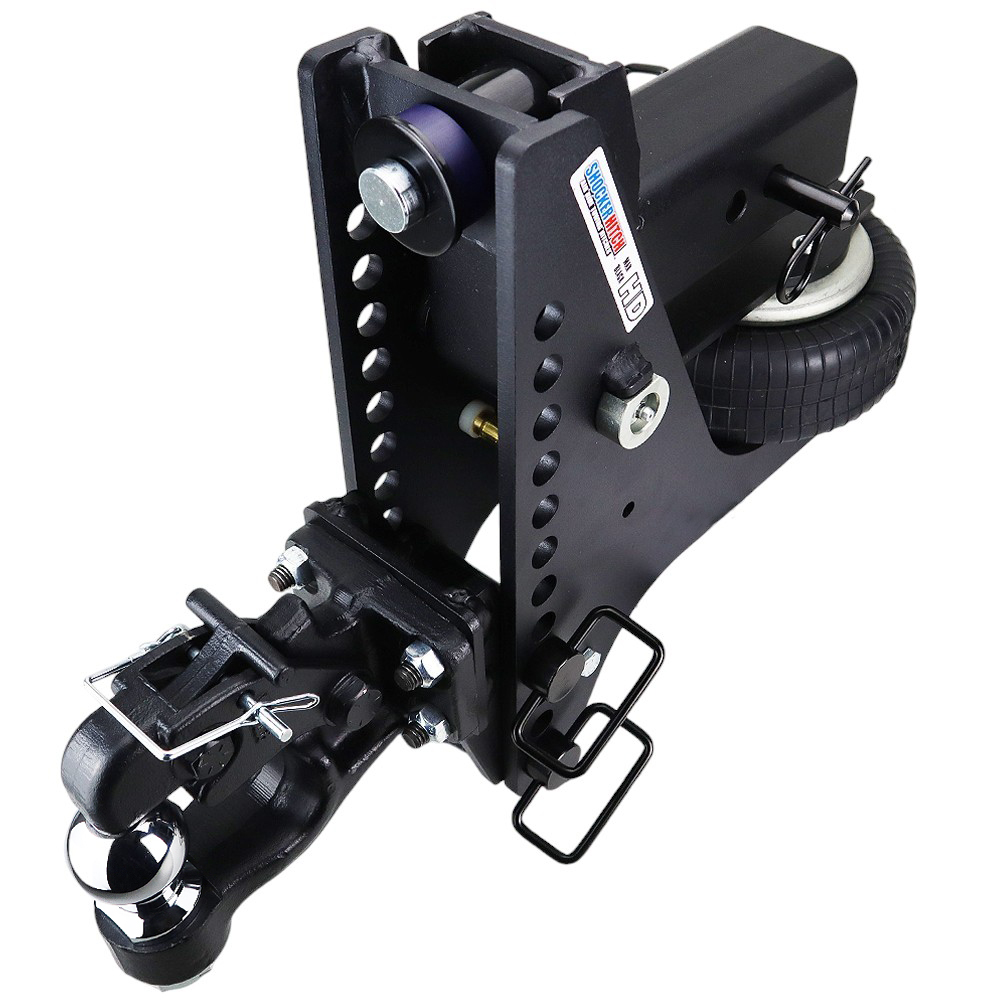 20K Super Drop Max Black Air Hitch & Channel 8-Ton Pintle & 2" Ball - 3" Receiver