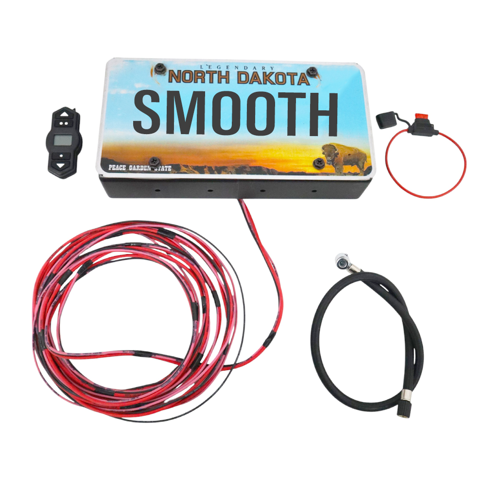 Shocker Auto Air Compressor Kit -Controller, Compressor, Wiring, Remote with 2' Hose (Shown with Plate)