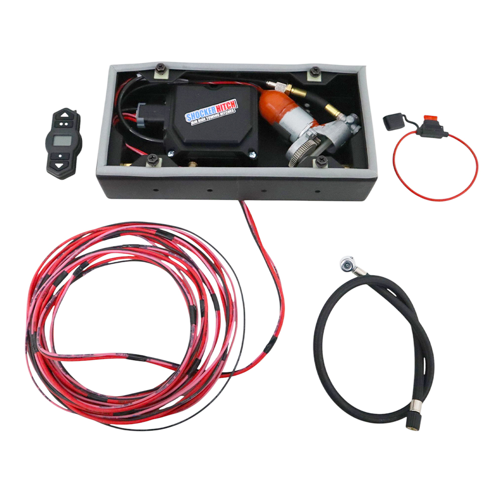 Shocker Auto Air Compressor Kit -Controller, Compressor, Wiring, Remote with 2' Hose -SH-6000-2