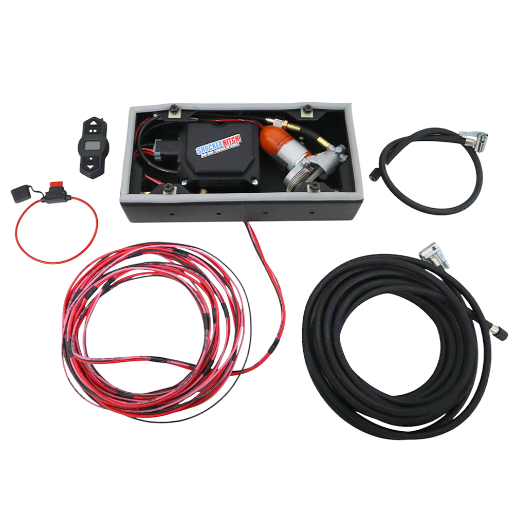 Shocker Auto Air Compressor Kit -Controller, Compressor, Wiring, Remote with 24' Hose SH-60024 (Shown without Plate)