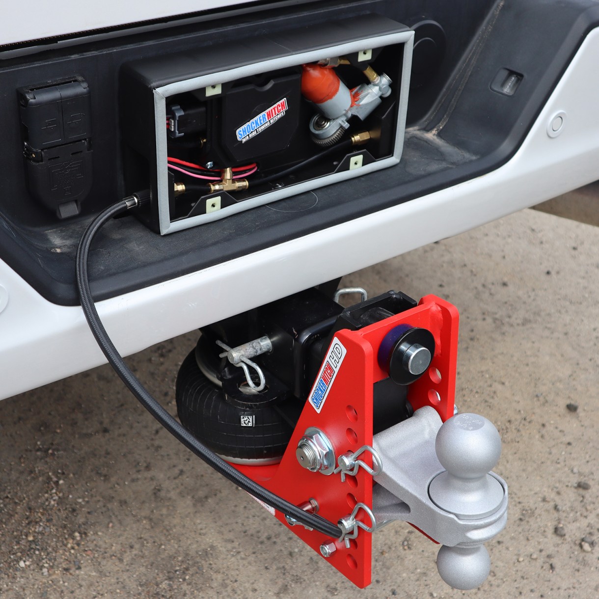 Auto Air Compressor Kit - License Plate Mount - Installed - Shown without License Plate