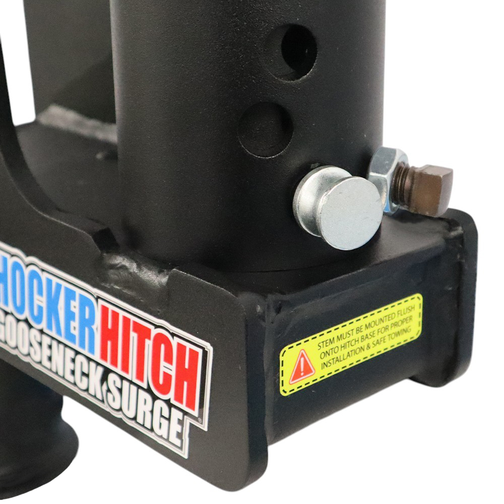 Shocker Multi-Fit Round Stem Gooseneck Surge Air Hitch & 9" Offset Shift Lock Coupler - Fully Adjustable for Different Pin Angles