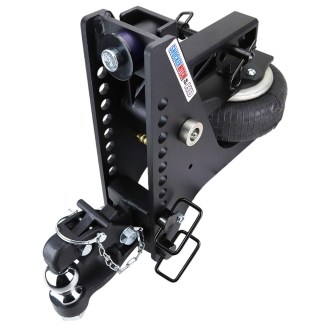 Shocker 20K Super Drop HD Max Black Air Hitch with 8-Ton Pintle Hook with 2" Ball Channel Style - For 2" Receiver