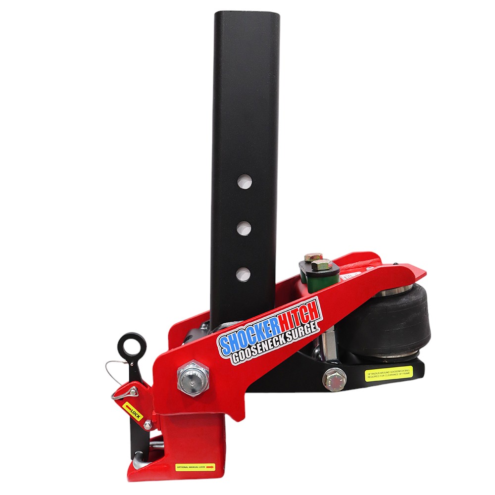 Shocker 30K Gooseneck Air Hitch & Shift Lock Coupler for 2-5/16" Ball - SH-SQ-STR-SL - Square Stem