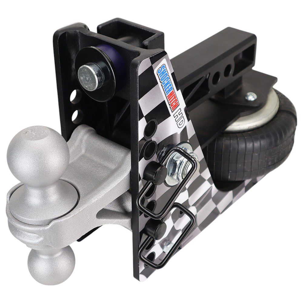 Checkered Flag Vinyl Laminate Protector on Black Hitch