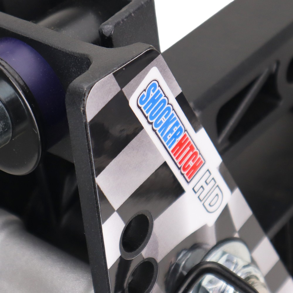 Checkered Flag Vinyl Laminate Protector on Black Hitch