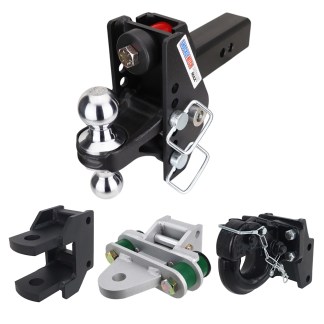 Impact Max Cushion Hitch Farm Tow Kit: Pintle Hook, Clevis Pin, Cushion Drawbar & Chrome Combo Ball - 2-1/2" Receiver