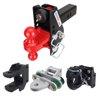 Impact Max Cushion Hitch Farm Tow Kit: Pintle Hook, Clevis Pin, Cushion Drawbar & Red Combo Ball - 2-1/2" Receiver