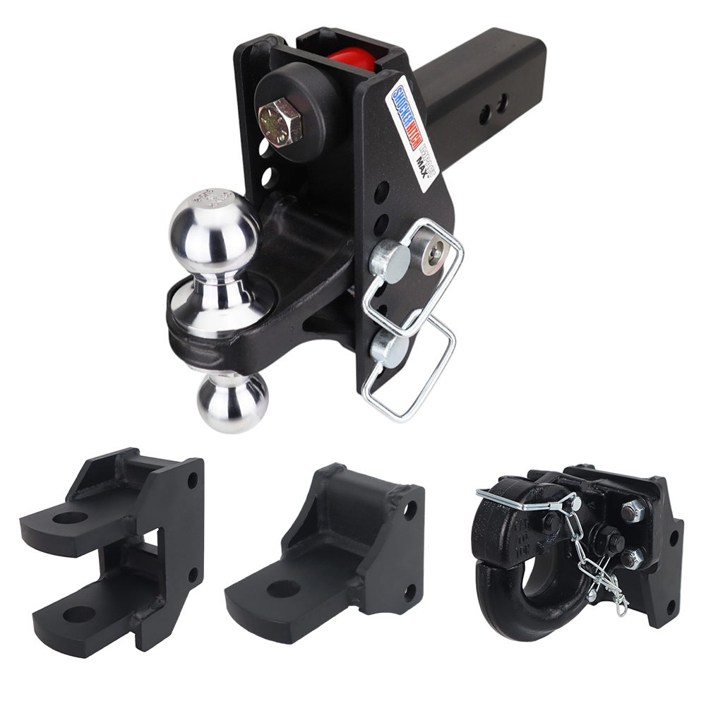 Impact Max Cushion Hitch Farm Tow Kit: Pintle, Clevis, Drawbar & Chrome Combo Ball - 2-1/2" Receiver