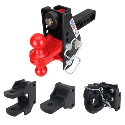 Impact Max Cushion Hitch Farm Mount Tow Kit: Pintle Hook, Clevis Pin, Drawbar & Red Combo Ball - 2" Receiver