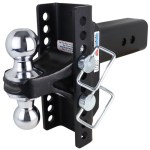 Shocker XR Channel Drop Hitch - Chrome Combo Balls - Fits 3" Receiver - 10 Hole Frame