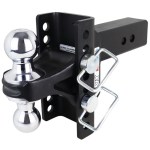 Shocker XR Channel Drop Hitch - Chrome Combo Balls - Fits 2-1/2" Receiver - 8 Hole Frame