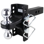 Shocker XR Channel Drop Hitch - Chrome Combo Balls - Fits 2" Receiver - 8 Hole Frame