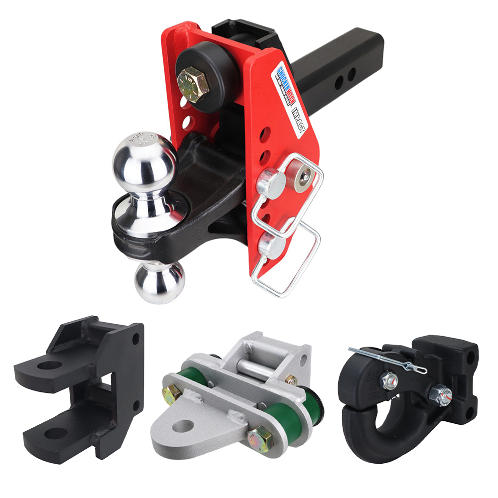 Impact Cushion Hitch Deluxe Farm Kit - Chrome Combo, Pintle, Cushion Drawbar & Clevis Fits 2" Receiver