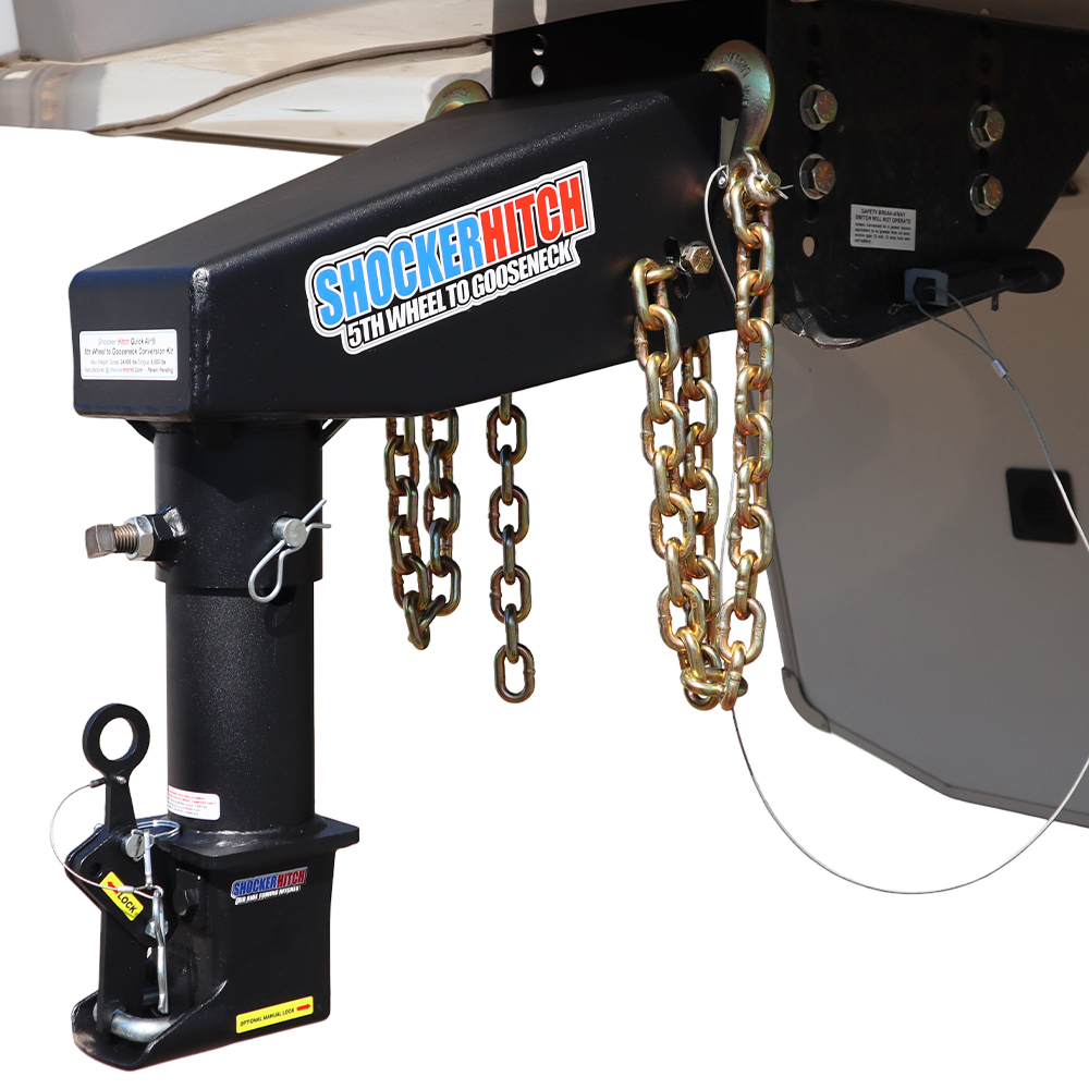 Shocker Quick Air 5th Wheel to Gooseneck Conversion Kit with Shift Lock Coupler (with chain kit)