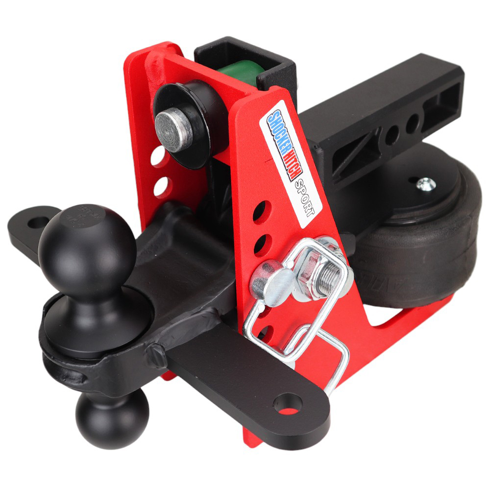 Shocker Sport Air Receiver Hitch & Black Combo Ball w/ Sway Tabs