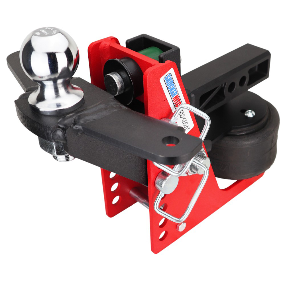 Shocker Sport Air Receiver Hitch & Raised Ball Mount w/ 2-5/16" Ball w/ Sway tabs