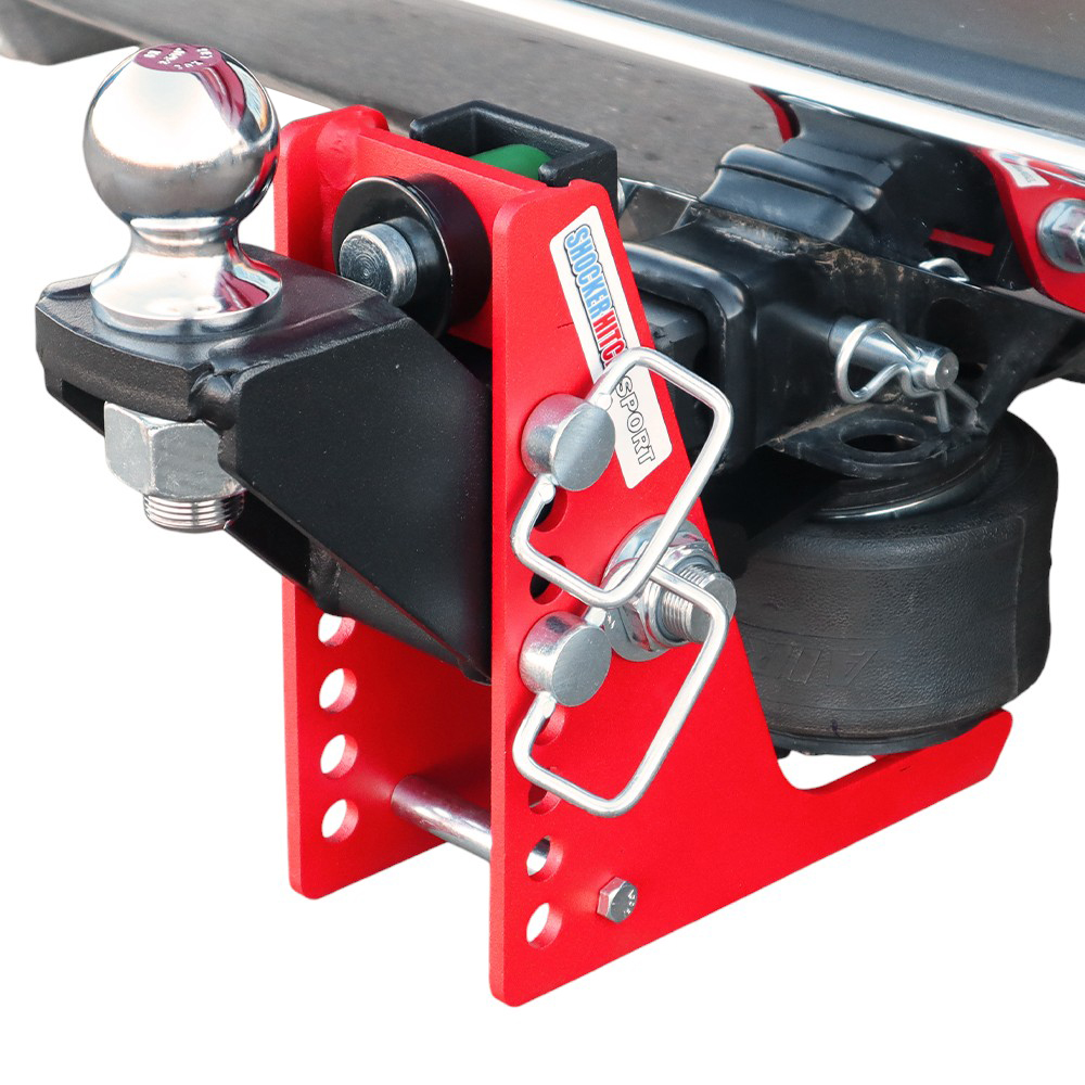 Shocker Sport Air Receiver Hitch & Raised Ball Mount w/ 2-5/16" Ball Installed