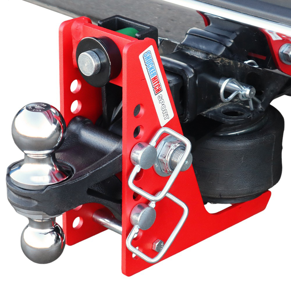 Shocker Sport Air Receiver Hitch & Chrome Combo Ball Installed