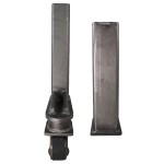 Square Stem Tube & 9in Extender Demco Gooseneck Coupler - Raw Finish - Front View