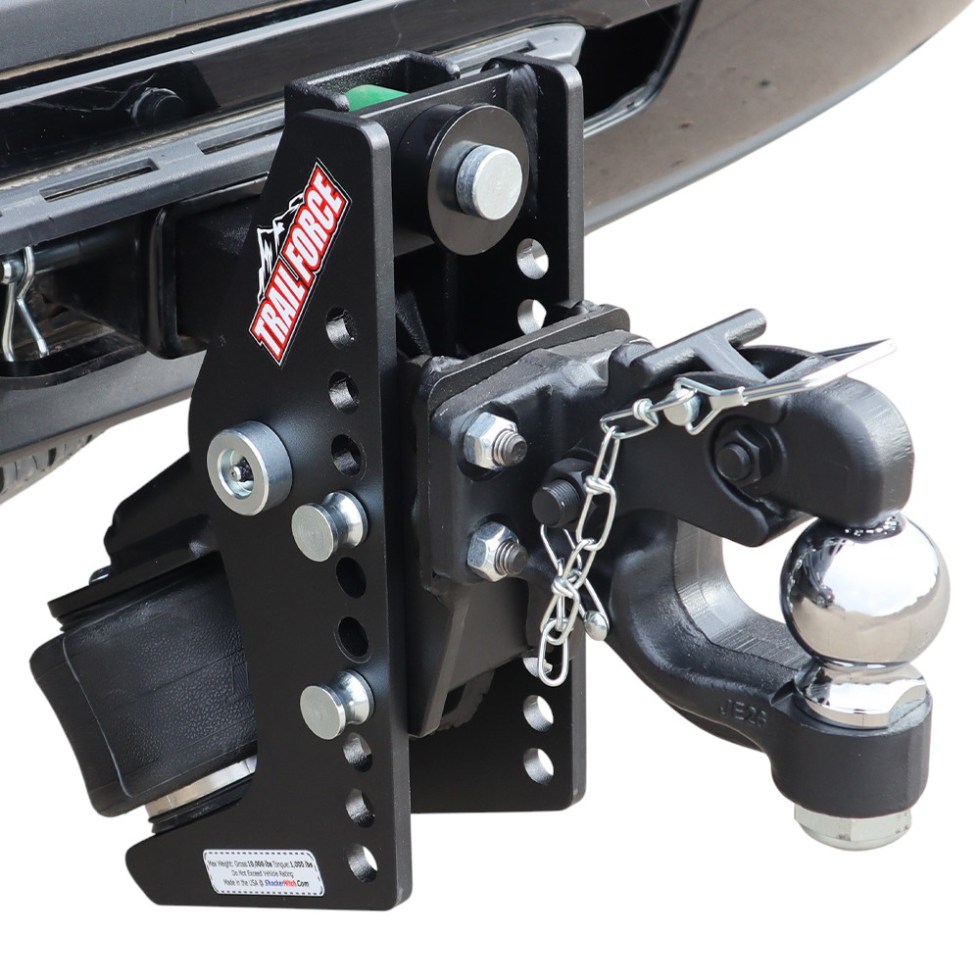 Trail Force Air Hitch & 8-Ton Pintle Hook w/ 2-5/16" Ball Installed On 2" Receiver