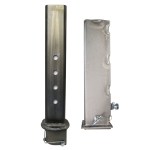 Shocker Square Gooseneck Outer Sleeve & Inner Tube Stem with Wallace Coupler (Shown Apart)