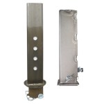 Shocker 4.5in Square Gooseneck Outer Sleeve & Inner Tube Stem with Wallace Coupler (Shown Apart)