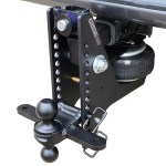 20K Max Air Super Drop Hitch with Sway Tab Black Combo Ball On Truck
