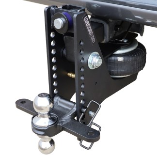20K Max Air Super Drop Hitch with Sway Tab Chrome Combo Ball On Truck