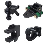 Shocker Deluxe Farm Mounts Kit - (Black Combo Ball, Quad Cushion Drawbar, Clevis Pin, Pintle) SH-FTK2-BLK