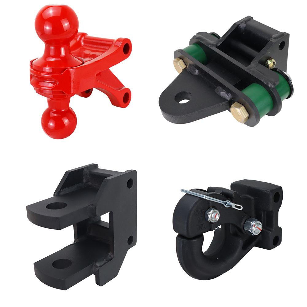 Shocker Deluxe Farm Mounts Kit - (Red Combo Ball, Quad Cushion Drawbar, Clevis Pin, Pintle) SH-FTK2-RED